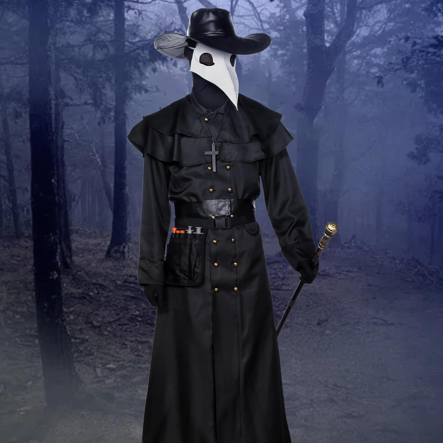 Plague Doctor Costume Set,Plague Doctor Costume Men'S Outfit,Medieval Plague Doctor Outfit,Carnival Halloween Costume for Adults