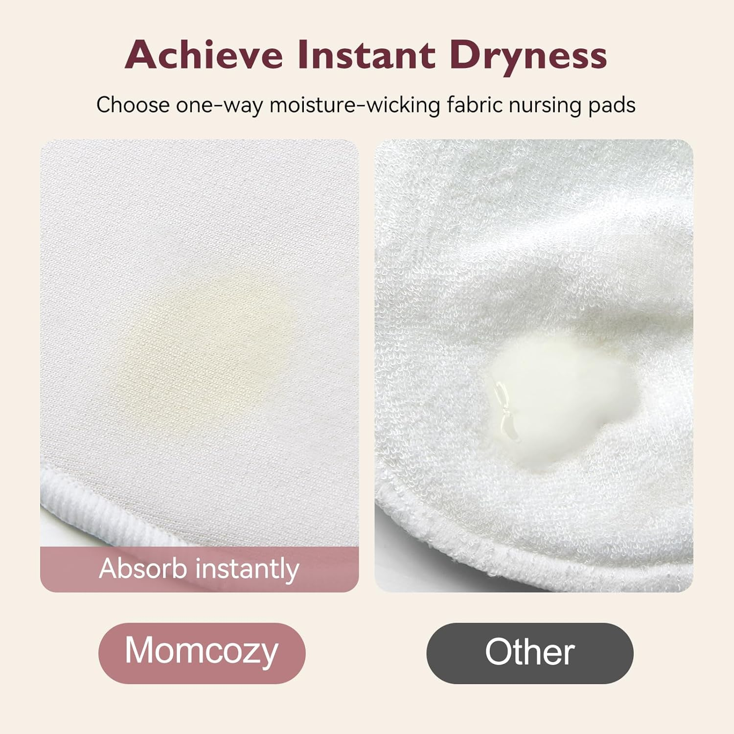 Momcozy Reusable Breast Pads, Innovative Use of Absorbent Fabric & 4 Layers of Super Absorbent Core Washable Nursing Pads, Absorb Quickly and Leak-Proof, 14 Pack + Wet & Dry Separation Bag + Wash Bag image number 5