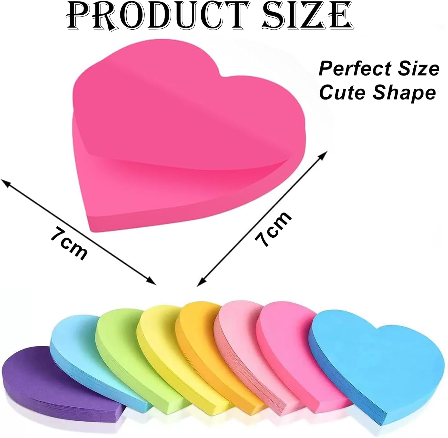 NASHRIO Love Heart Shape Sticky Notes Colour Sticky Notes for Home Office School Notebook, 30 Sheets/Pad image number 4