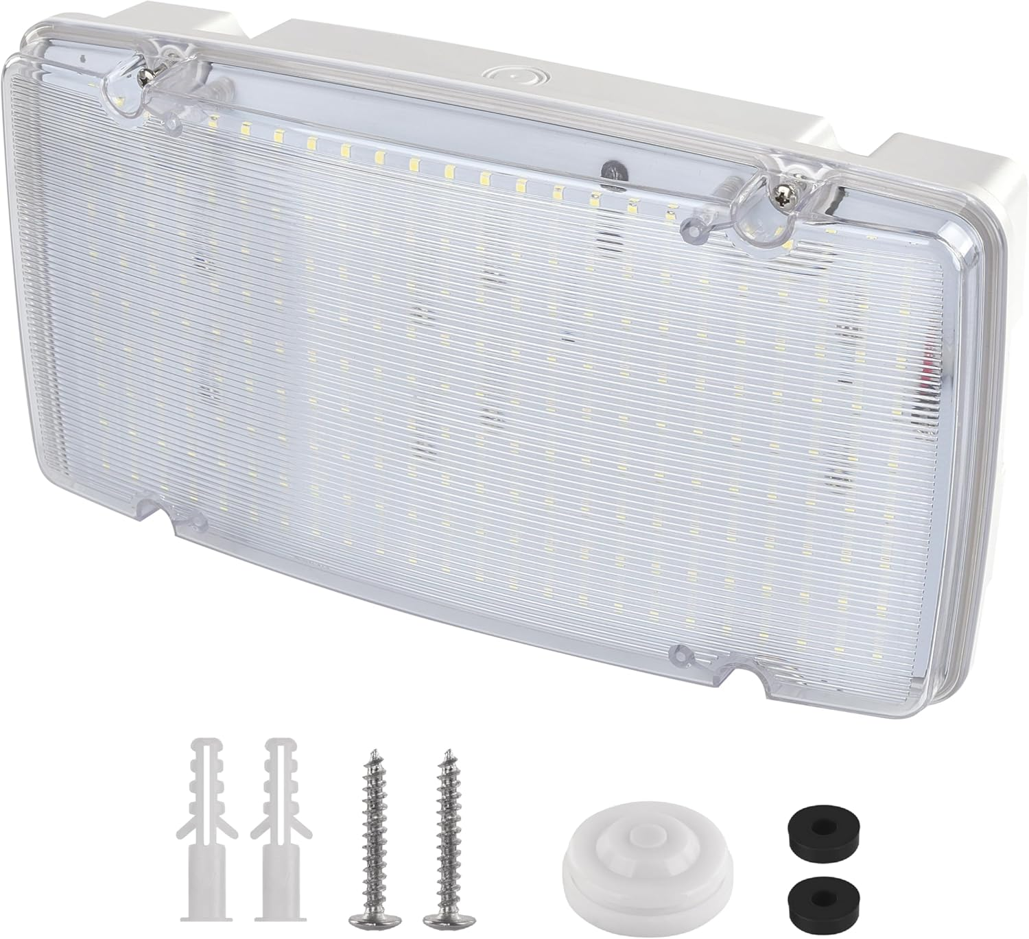 EMOS - LED Security Light Nessi 10W with Battery - Anti-Panic Lighting with Manual Test Button - 3 Hours Emergency Mode - Surface-Mounted - Cool White Light - Also for Wet Rooms - White image number 2