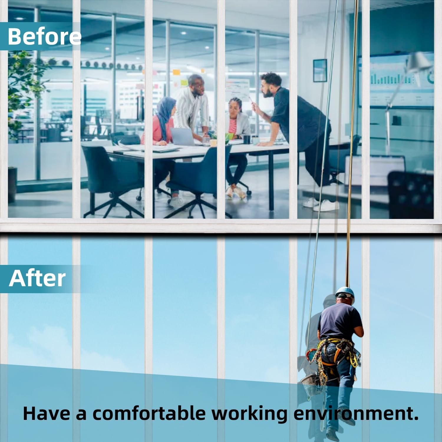 Sun Blocking Privacy Window Film, One Way Window Tint for Home, Daytime Window Privacy See Out Not in Window Cling Mirror Reflective anti UV Sticker for Car&Office(Silver, 45X200Cm) image number 3