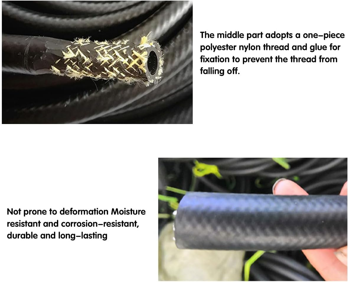 AIMALL 2M Low Pressure Fuel Rubber Hose with 10Mm/12Mm ID, Oil-Resistant Gasoline Engine Tubing Pipe for Automotive Radiator Diesel Petrol Line Flexible Braid-Reinforced image number 1