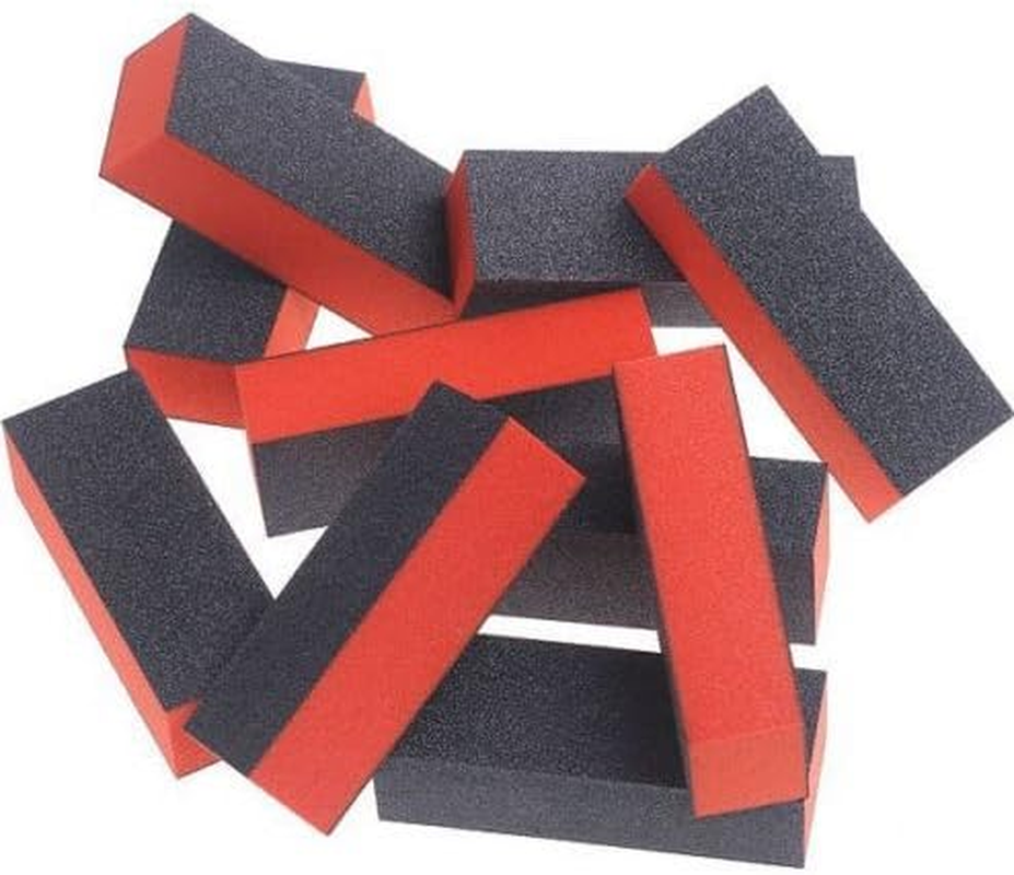 Onwon 10 PCS Sanding Buffing Nail Polisher 4 Way Polish Buffer Buffing Block Nail Files Art Pedicure Manicure File(Black Red) image number 4