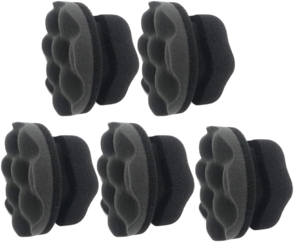 5-Pack Large Tire Dressing Applicator Pads &ndash; Reusable Hex-Grip Foam Sponges for Applying Tire Shine, Durable Tire Cleaning & Polishing Pads for Car Detailing (Black)