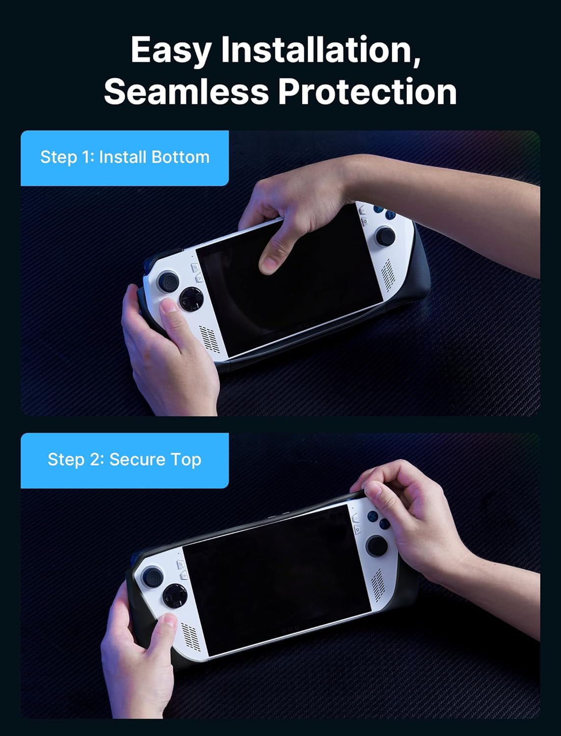 JSAUX Modcase for ROG Ally with Removable Front Shell, Protective Case, Metal Stand and Strap, Compatible with ASUS ROG Ally Accessory Base Set Black-Pc0109 image number 2