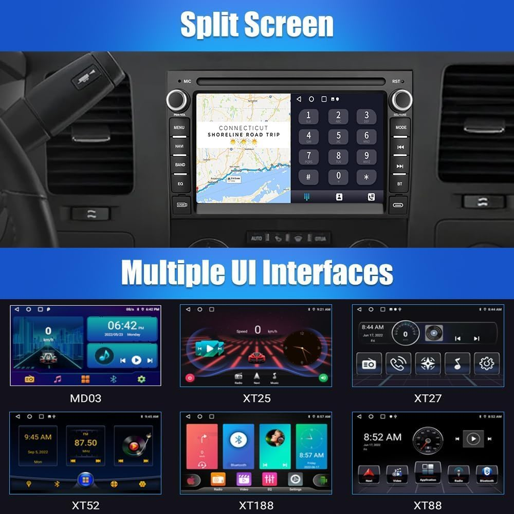 2+64G Car Stereo for Mercedes C-Class W203 C230 C280 C350 CLK W209 2003-2009 Head Unit 9 Inch Double Din Radio for CLK350 C280 C350 CLK350 Bluetooth Android Auto GPS Wifi Mic Backup Camera