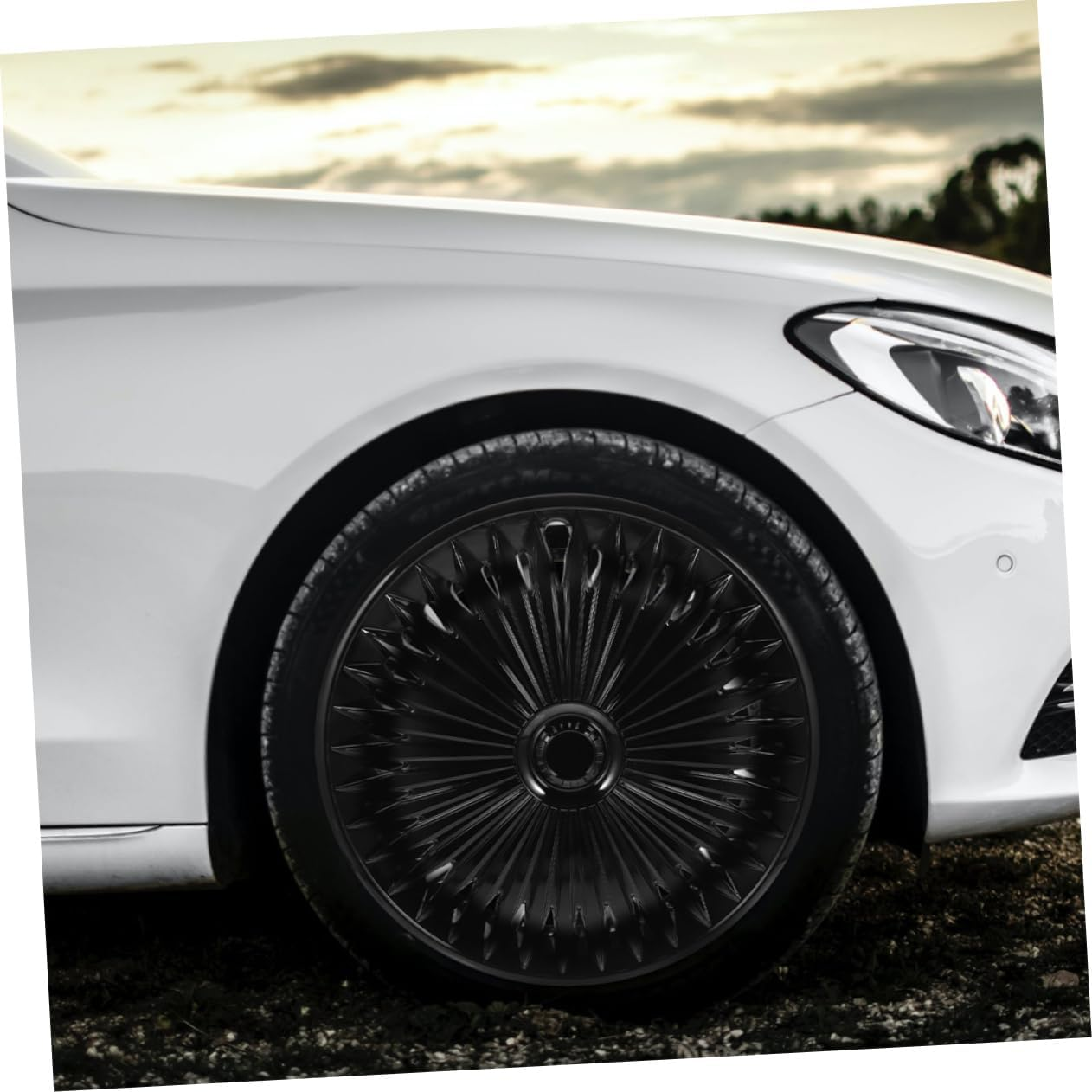 GETAJGHSD 14-Inch Automotive Hub Cover Black Decorative Wheel Hub Cap Replacement for Car Exterior, Universal Wheel Rim Cover Suitable for Passenger Vehicles image number 5