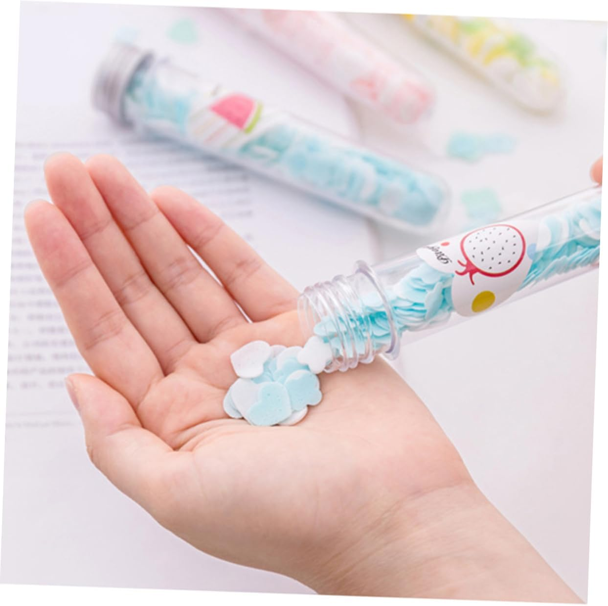 MOBUTOFU 12Pcs Portable Soap Sheets Travel Wash Soap Paper Sheets Flakes for Outdoor Camping BBQ image number 1