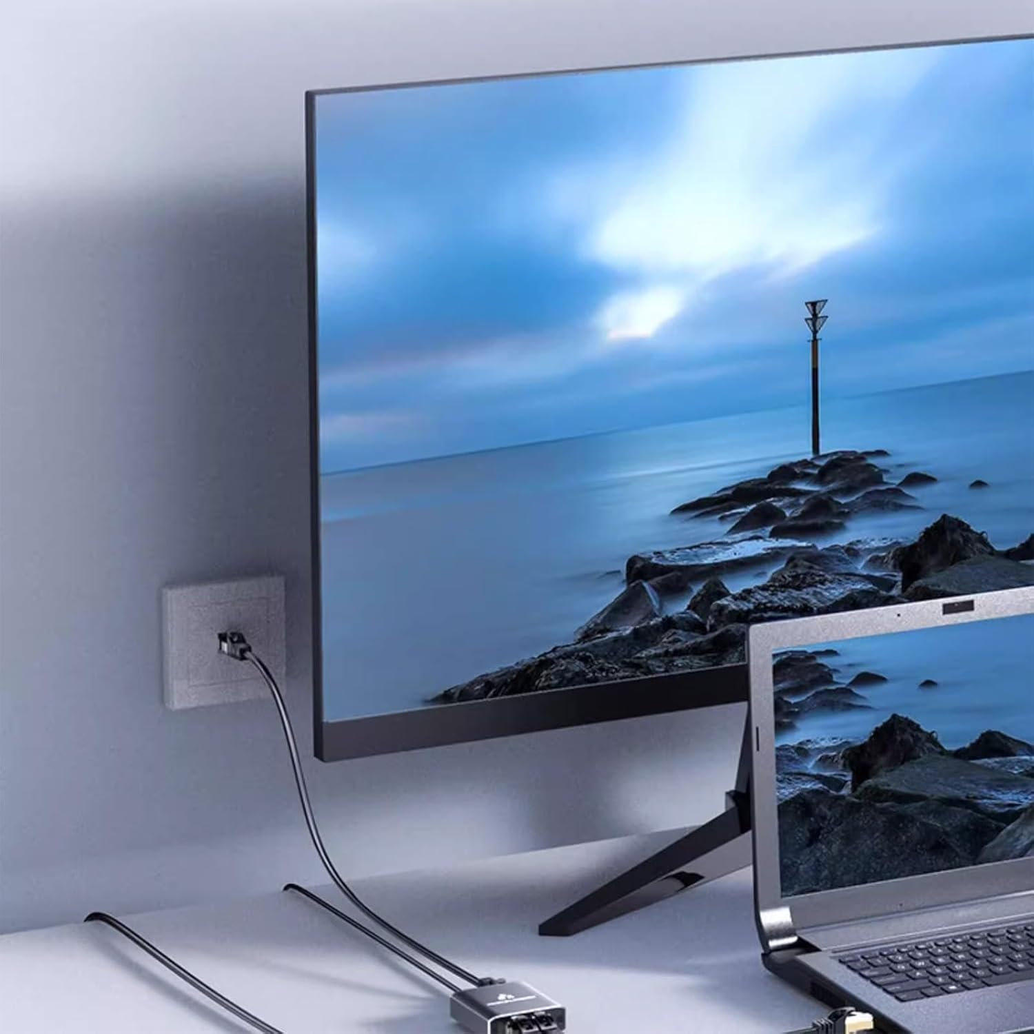 Xolixorium RJ45 Ethernet Splitter 1 to 2 Out with USB Power &ndash; 1000Mbps Gigabit LAN Adapter for Cat5/5E/6/7/8 Cables, Supports Two Devices Simultaneously image number 5