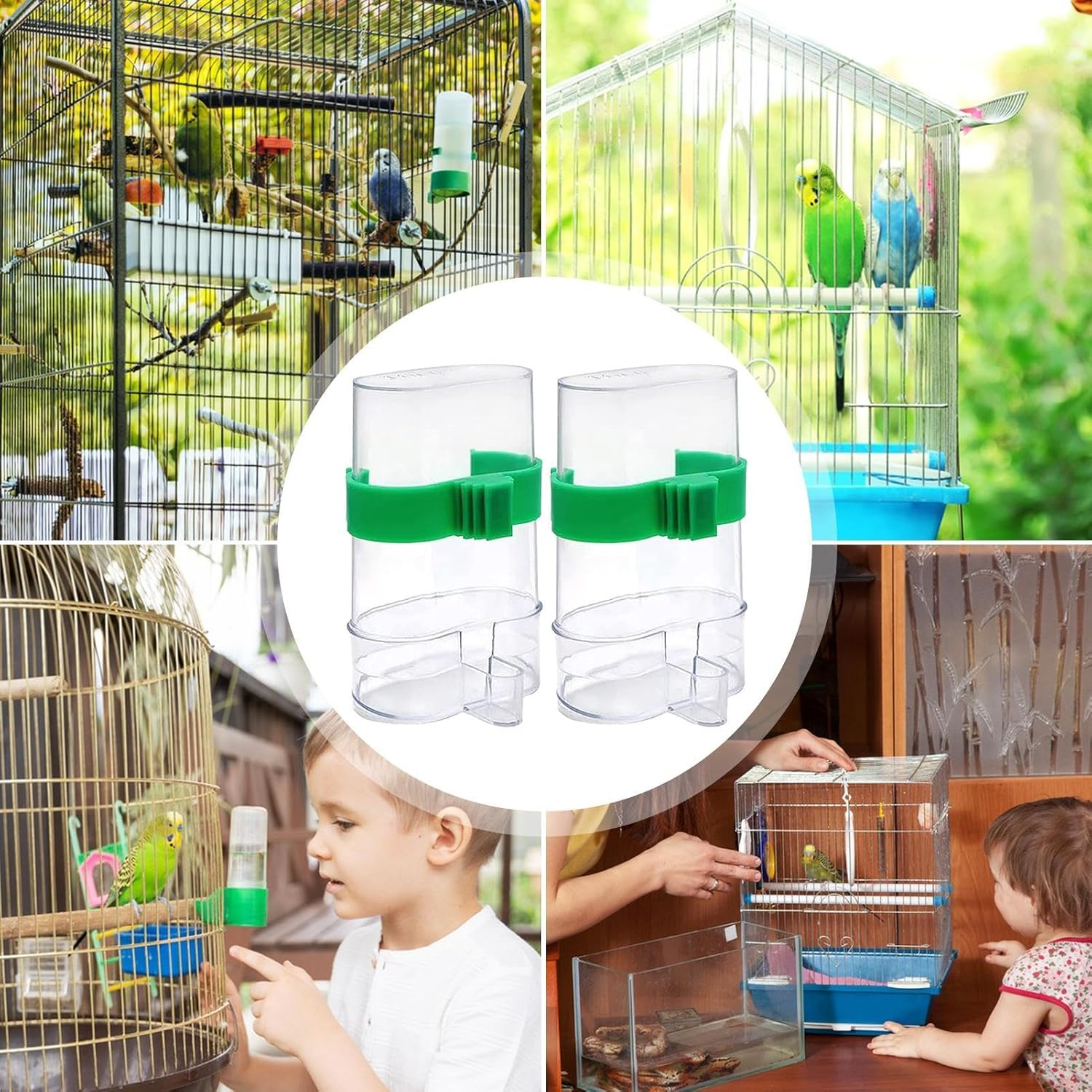 Comoda No Mess Bird Feeder | /Set Bird Water Dispenser Parrot Feeder with Clip | Water Dispenser Set, Automatic Bird Feeder, and Sturdy Pet Bird Feeder for Cage, Cockatiel, Budgie image number 6