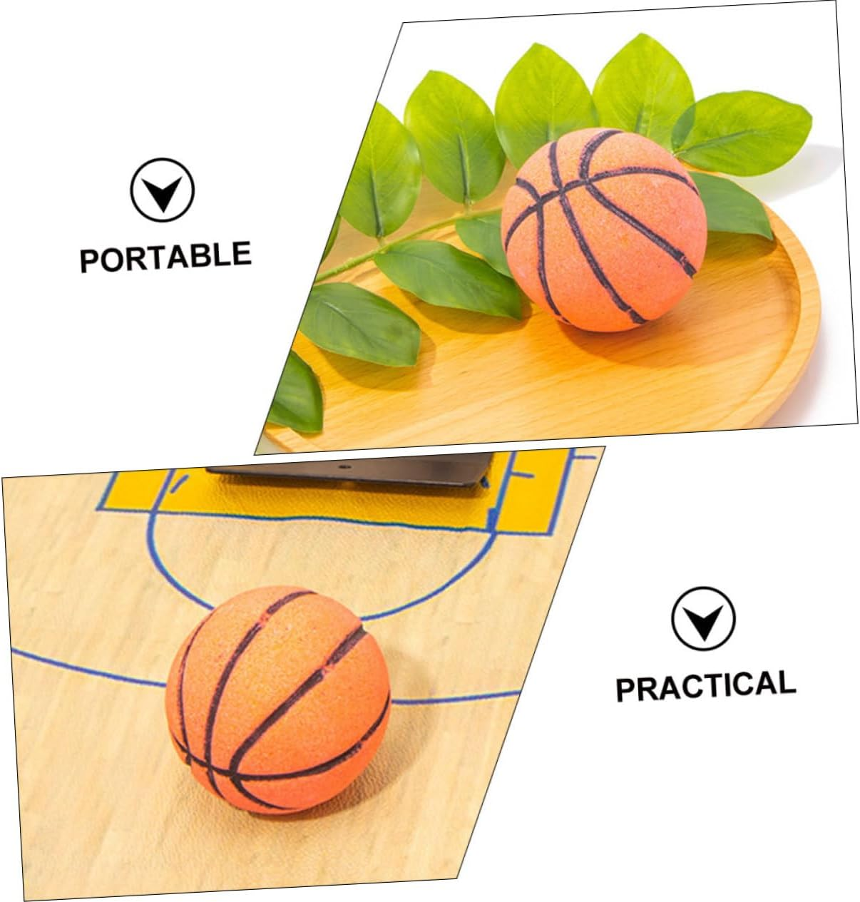 COOLHIYA 3Pcs Essential Oil Bubble Bathing Balls Basketball Shape Bath Salt Balls for Boys and Girls image number 5