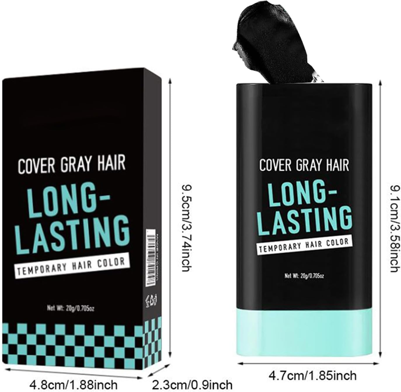 Hair Color Stick | Long-Lasting Hair Dye Stick | Natural Concealer Cover Coloring Comb for Salon Daily Use Bald Scalp Women Men Beard image number 5