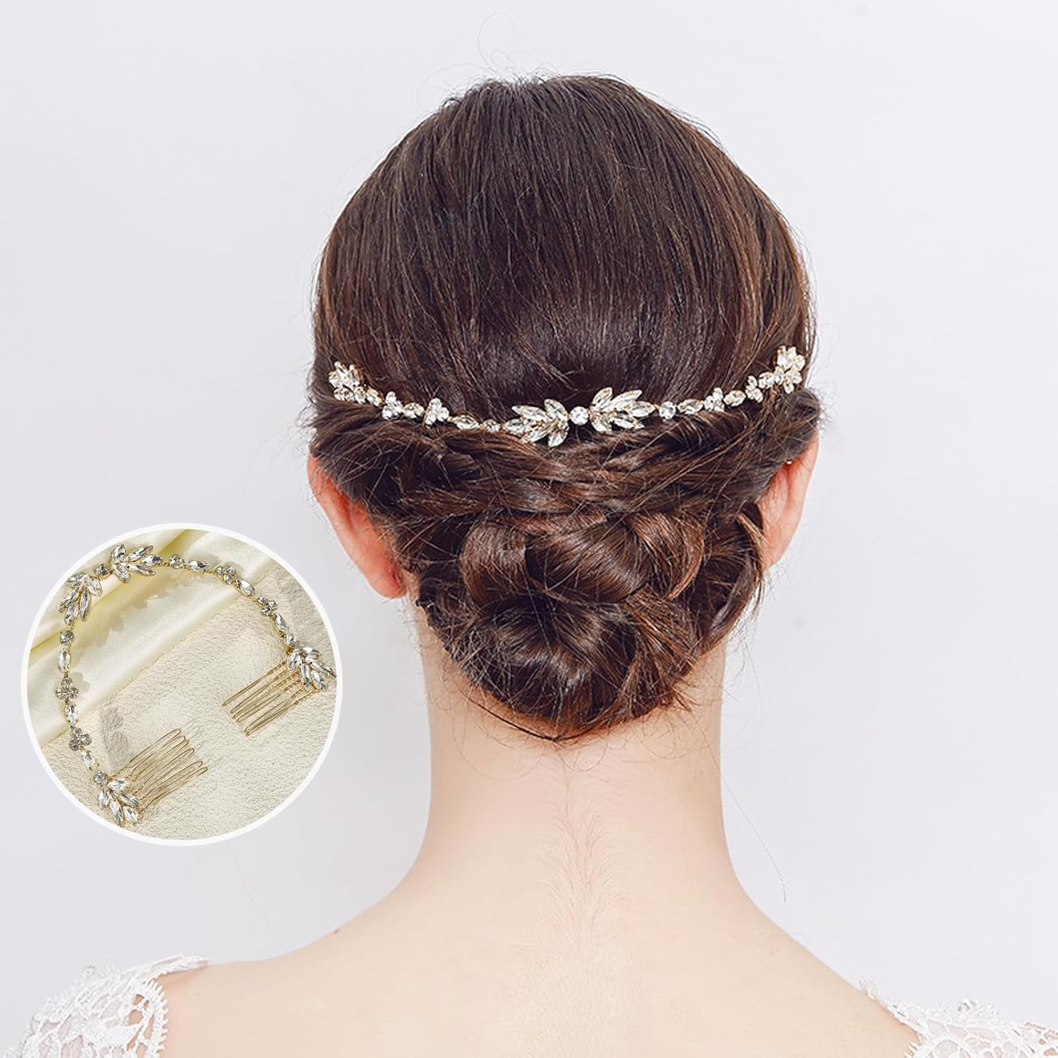 Anneratteryer Hair Accessories Wedding Hair Accessories Silver Bridal Hair Clip Silver Bridal Hair Accessories Hair Accessories Bridal Hair Accessories for Women Hair Clip Wedding for Women and Girls image number 2