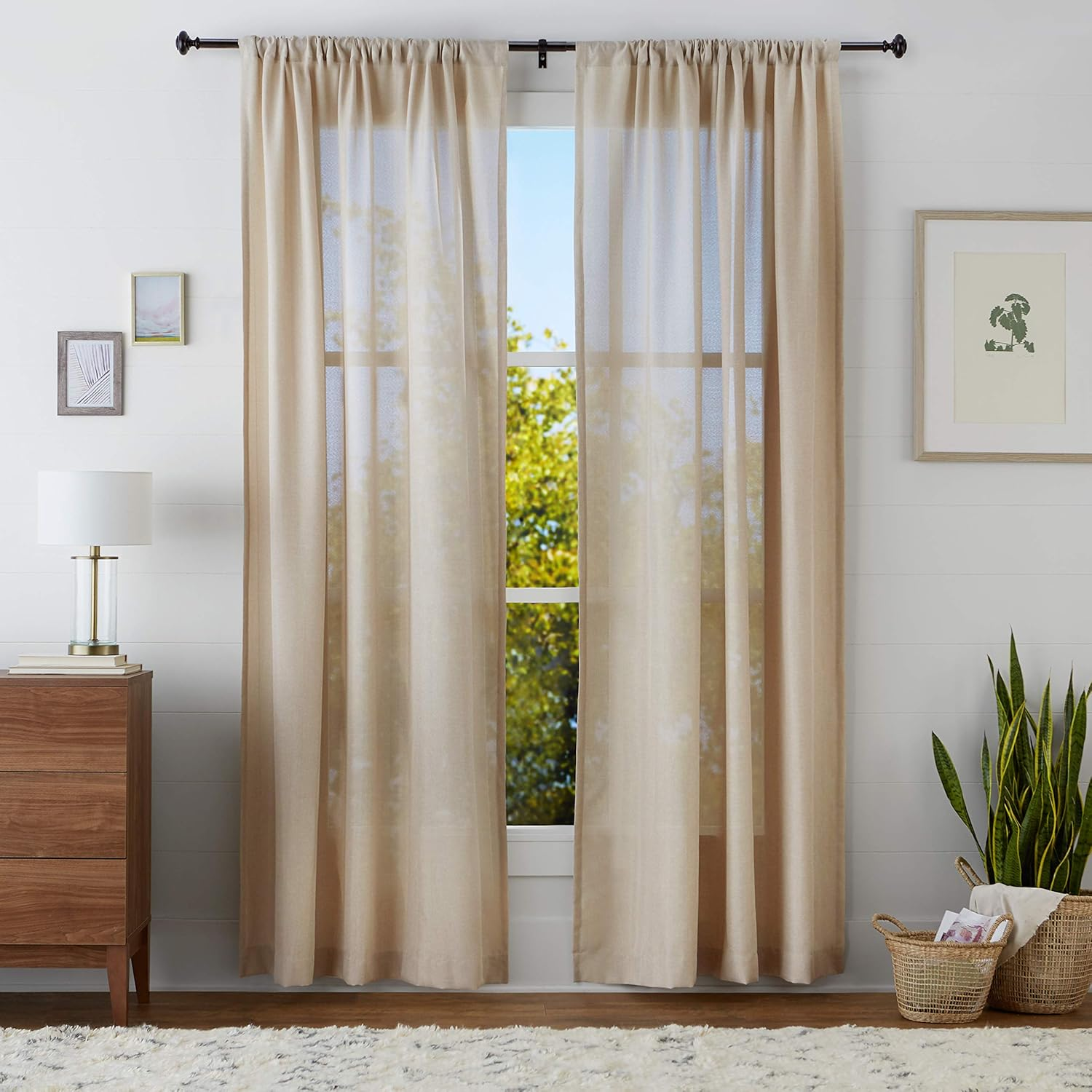 Amazon Basics Knob Curtain Rod Finials, Set of Two, Espresso (Dark Bronze) image number 4