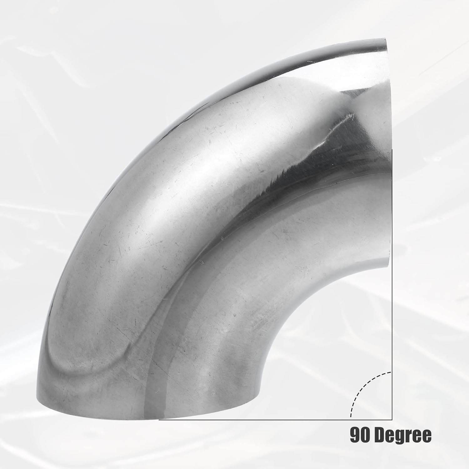 X AUTOHAUX 2Pcs OD 3 Inch 90 Degree Mandrel Bend Elbow SS304 Stainless Steel Bend Tube Exhaust Elbow Pipe for Car Modified Exhaust System 3" Piping Silver Tone image number 4