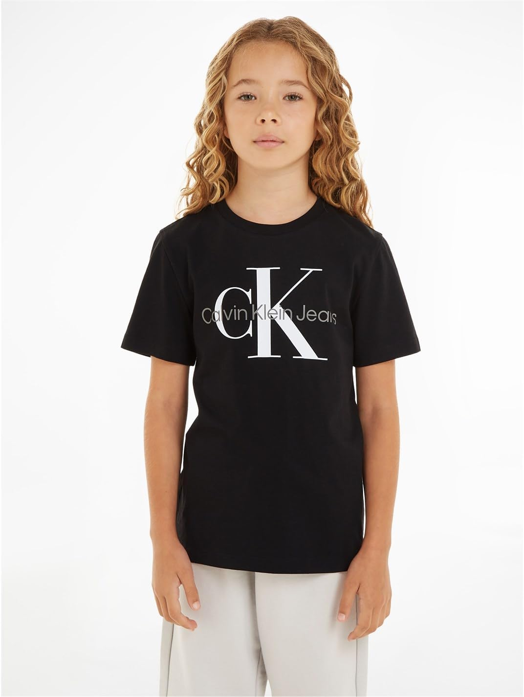 Calvin Klein Kids Monogram SS T-Shirt, Black, 16