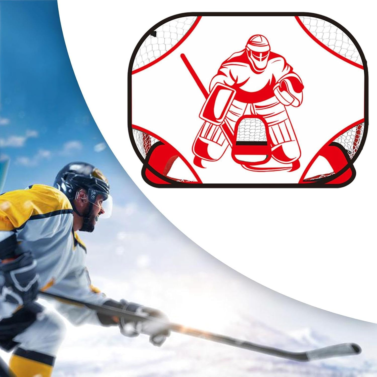 Vaveren Hockey Goal Practice Target Hockey Net Versatile Goalie Target Easy Attach for Outdoor Sports Indoor Backyard Hockey Lacrosse image number 2