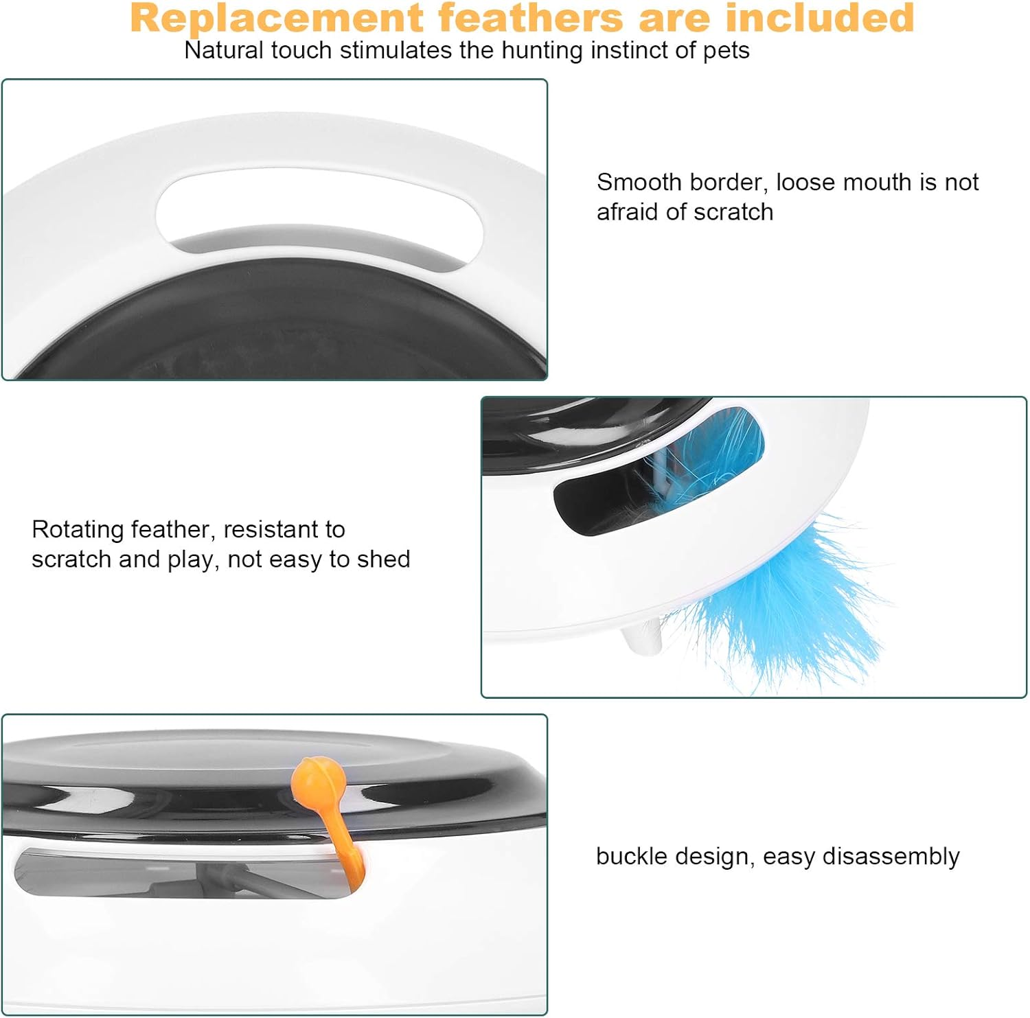 Stable and Safe Interactive Electric Cat Toy,Feather Turntable Teaser for Engaging Indoor Play and Exercise Ideal for Busy Pet Owners image number 1