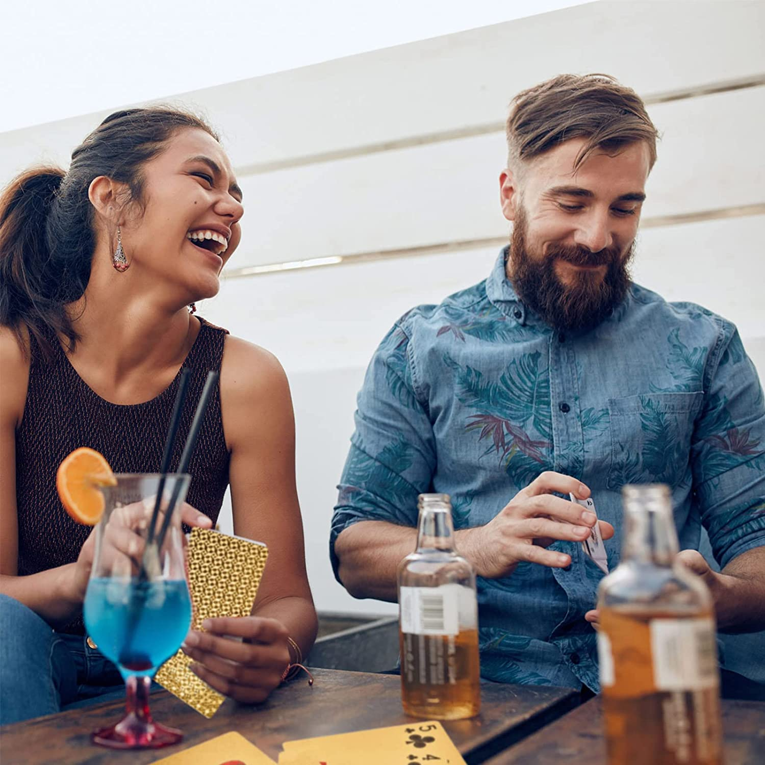 2 Decks Black and Gold Playing Card Waterproof Poker Cards Plastic PET Poker Card Novelty Poker Game Tools for Family Card Game Party image number 6