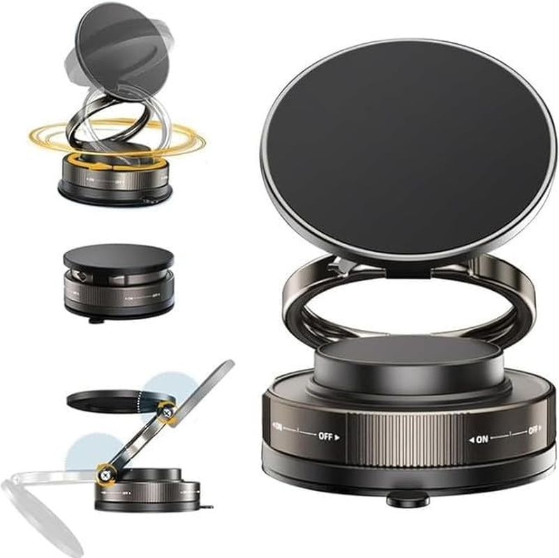 Gadget Garage Magnetic Phone Holder &ndash; 360&deg; Adjustable, Vacuum Suction Mount, Dual-Axis Rotation, Universal Compatibility (Black) image number 5