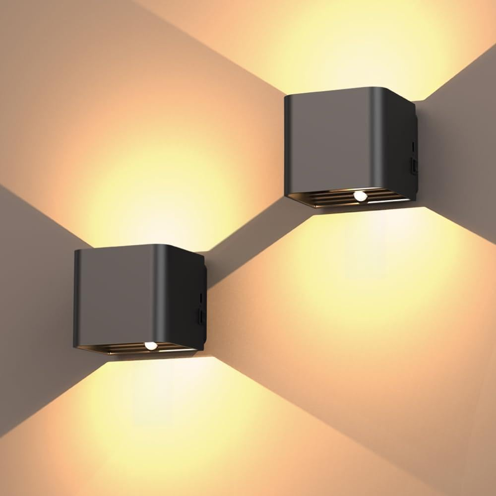 Ainostone Battery Wall Lights with Motion Sensor, Pack of 2, LED Wall Lights with Motion Sensor, Warm White, 2 Modes, USB-C Rechargeable, Adjustable Light Angle for Indoor, Hallway, Stairs, Bedroom image number 4