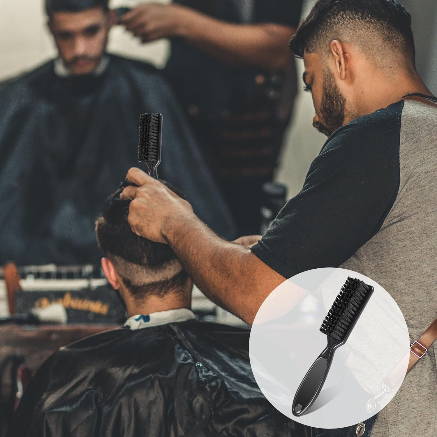 3 Pieces Nylon Brush Hairdressing Cleaning Brush Nail Brush Cleaning Brush Barber Blades Cleaning Brush Tool for Hair Clippers image number 1