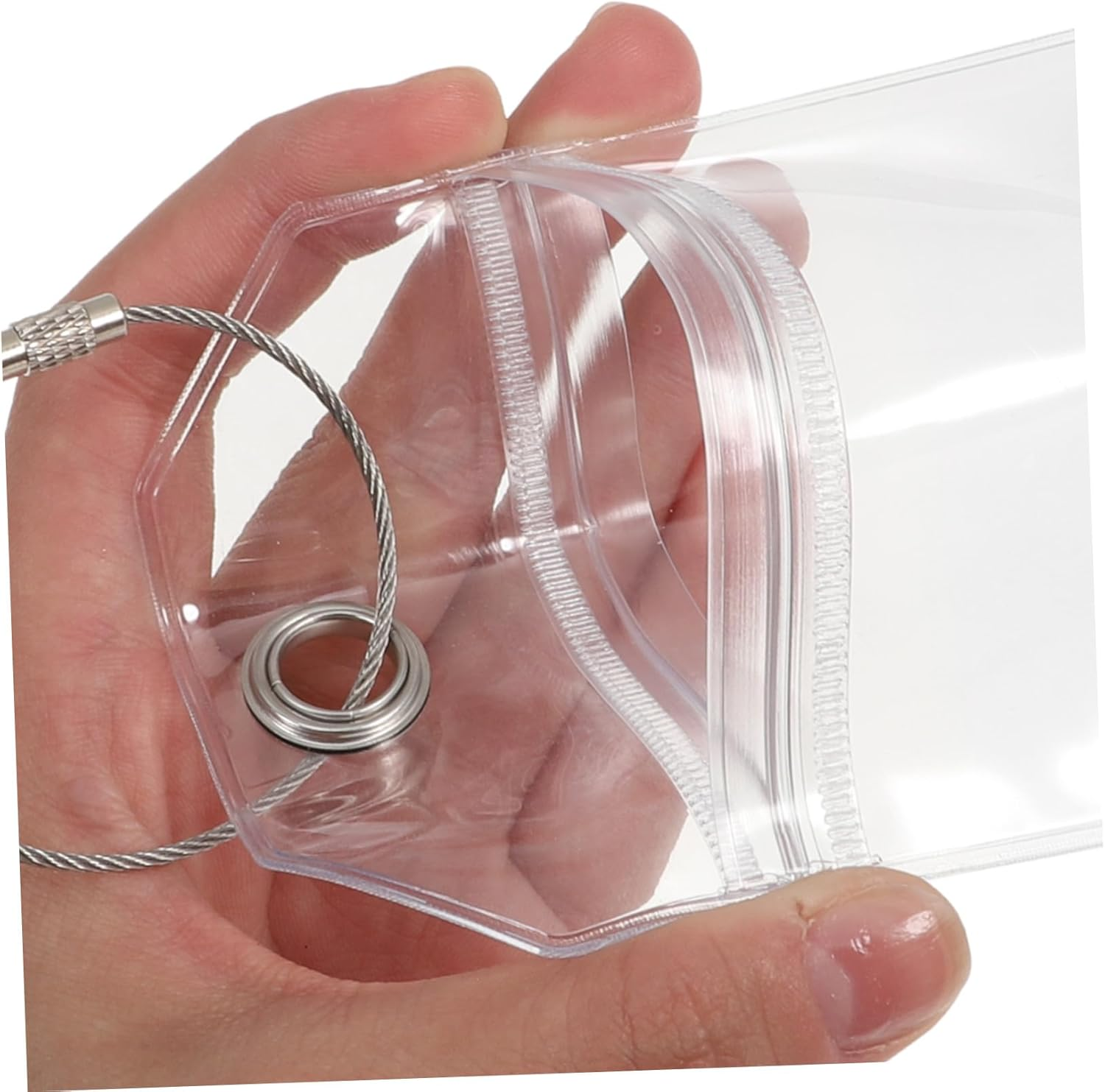 SEWACC 5Pcs Clear Luggage Tags with Steel Rings Reusable PVC Id Card Holders for Cruise Ships Travel Bags Pet Carriers Travel Accessories for Suitcases and Sports Gear image number 3