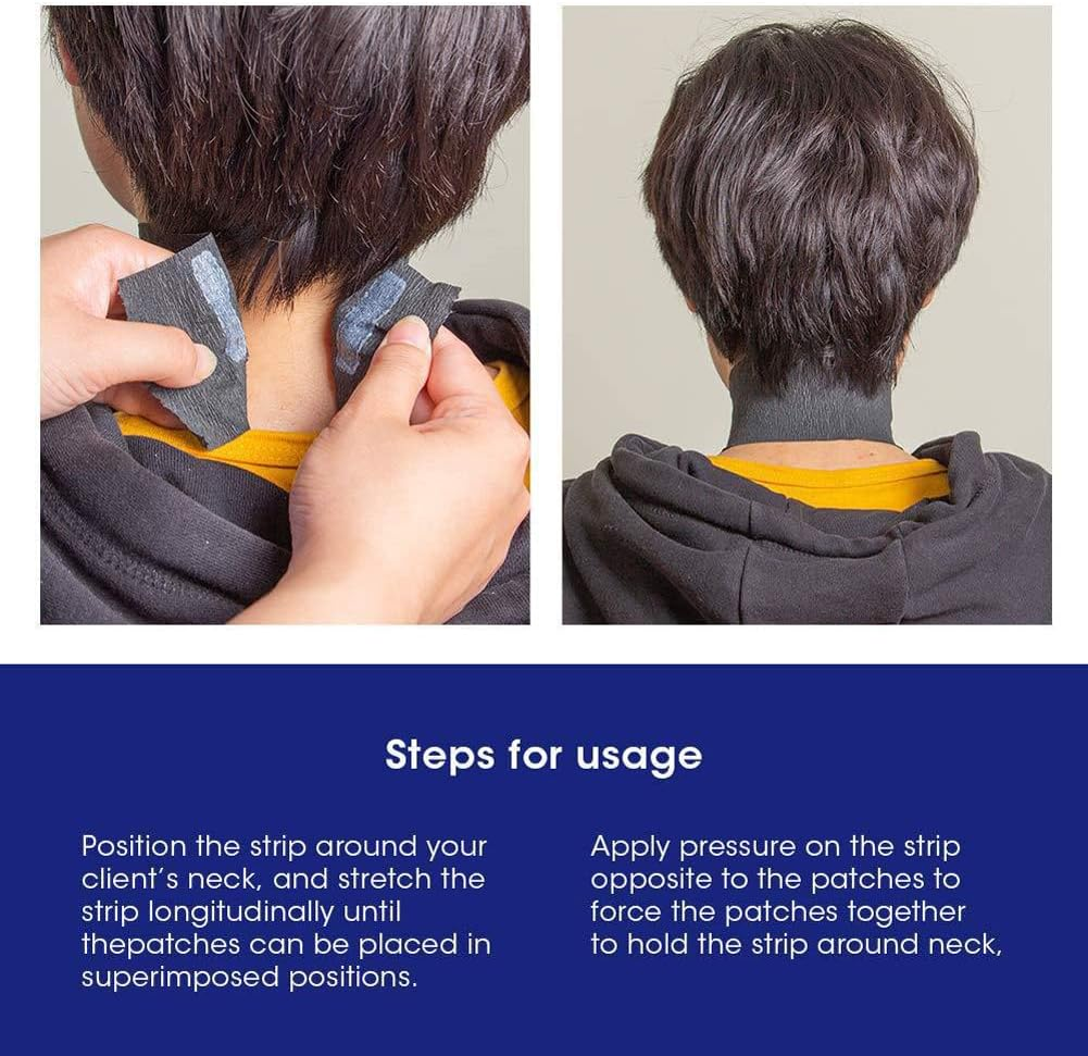 QUUPY 1 Roll Black Barber Neck Strips Disposable Barber Scarf Paper Hairdressing Stretchy Neck Paper Wrap Band for Haircutting Salon Accessories, B image number 5