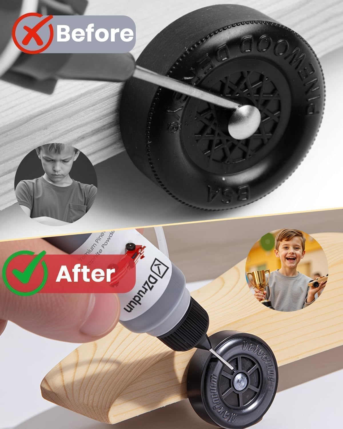 Graphite Powder 0.5OZ for Pinewood Car，Pro Racing Lubricant, Easy-Pour Spout & No-Mess Formula for Competition Cars,Powder Can Be Used on All Kinds of Doors and Locks-Safe for Wood & Metal Parts image number 2