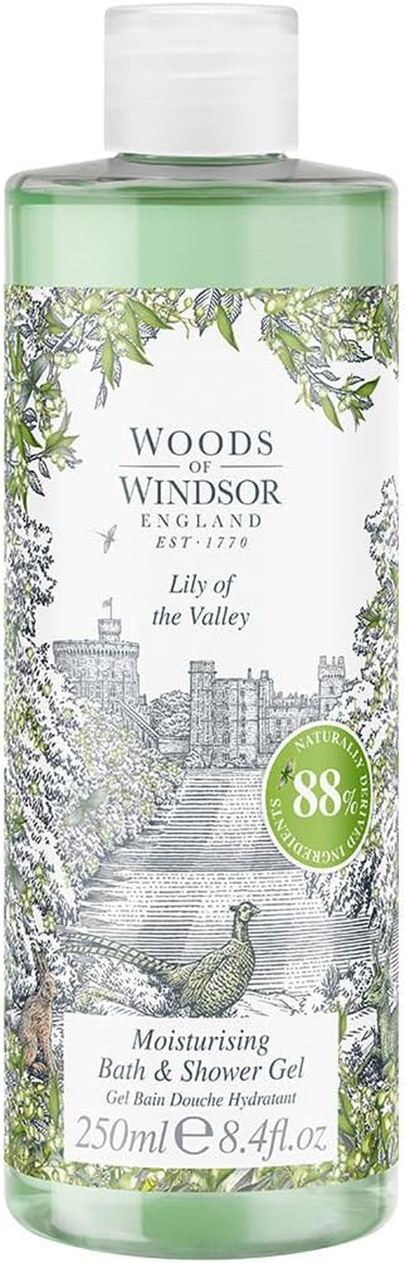 Woods of Windsor Lavender Bath and Shower Gel, Womens Shower Gel with Patchouli Musk and Chamomile, Gentle Cleansing and Moisturising Body Wash with Vitamin E, Lavender 250Ml