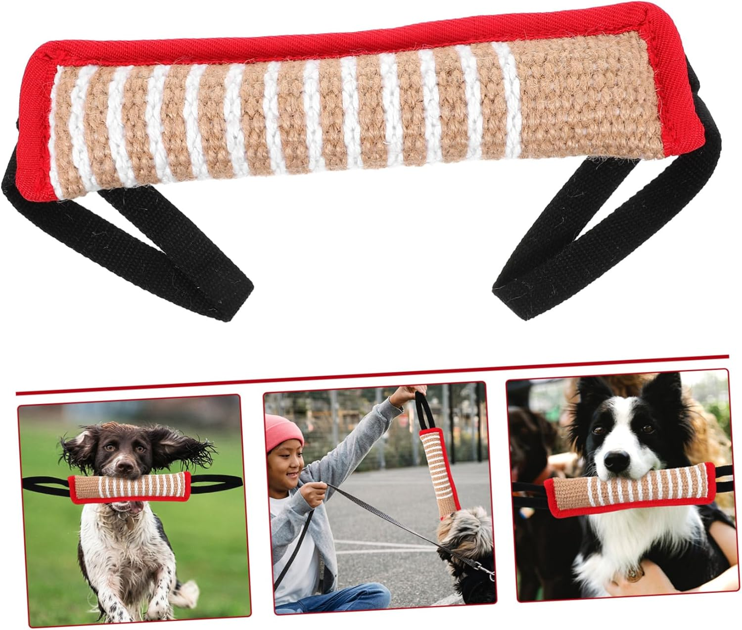 WOONEKY Dog Jute Bite Pillow Toy Interactive Training Equipment for Large Dogs Chew Resistant Toy for Bonding and Molar Exercise image number 7