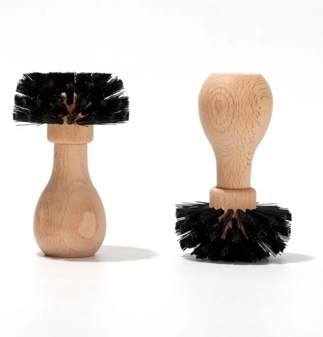 18 Grams Portafilter and Group Head Cleaning Brush for 58Mm Basket &ndash; Beech Wood Handle with Nylon Bristles &ndash; Espresso Machine Maintenance Tool image number 1