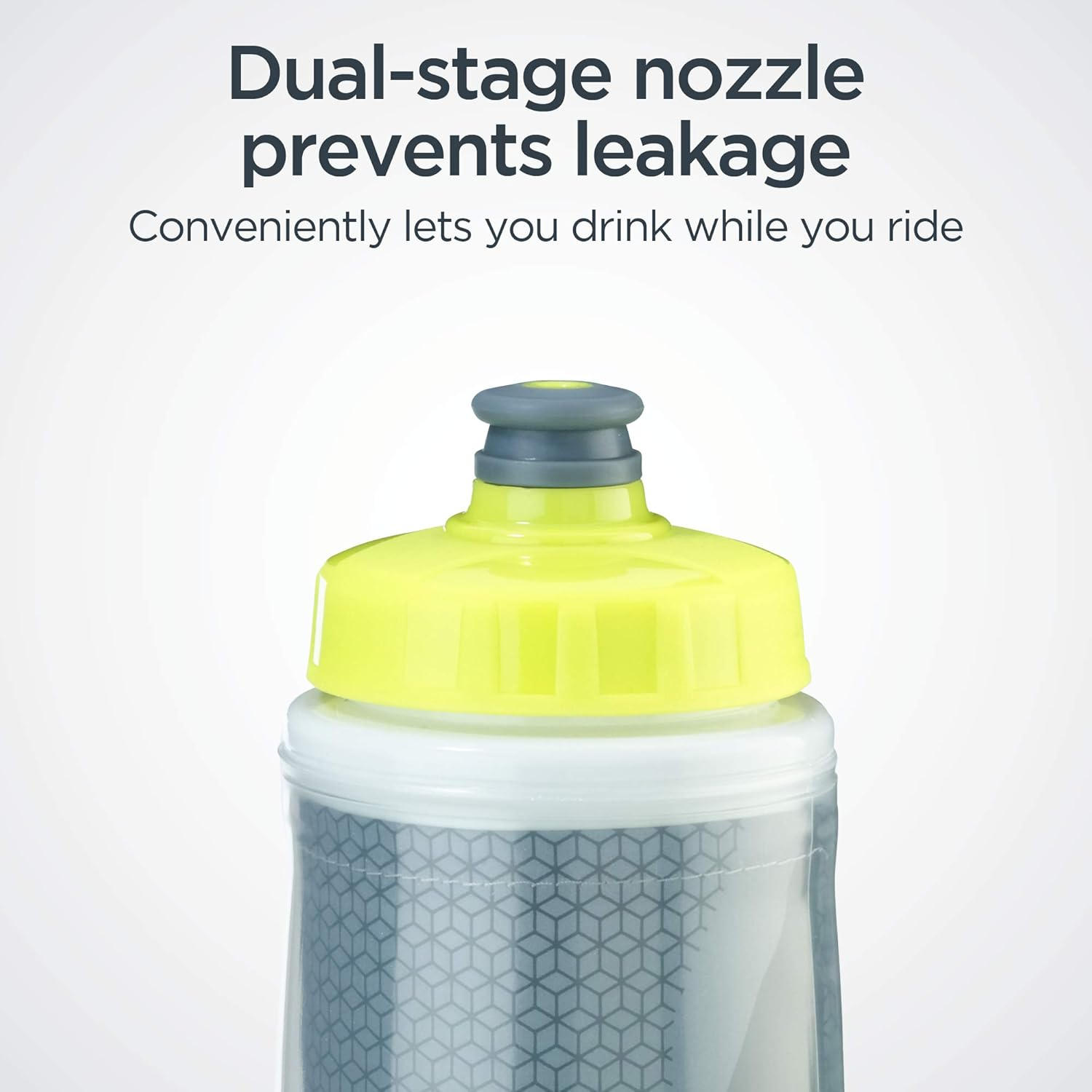 Schwinn Reflective Insulated Water Bottle and Bottle Holder Combo, Holds 26 Oz or 750 Ml, Bpa-Free Squeeze Sport Bottle with Easy to Attach Polymer Cage, Grey