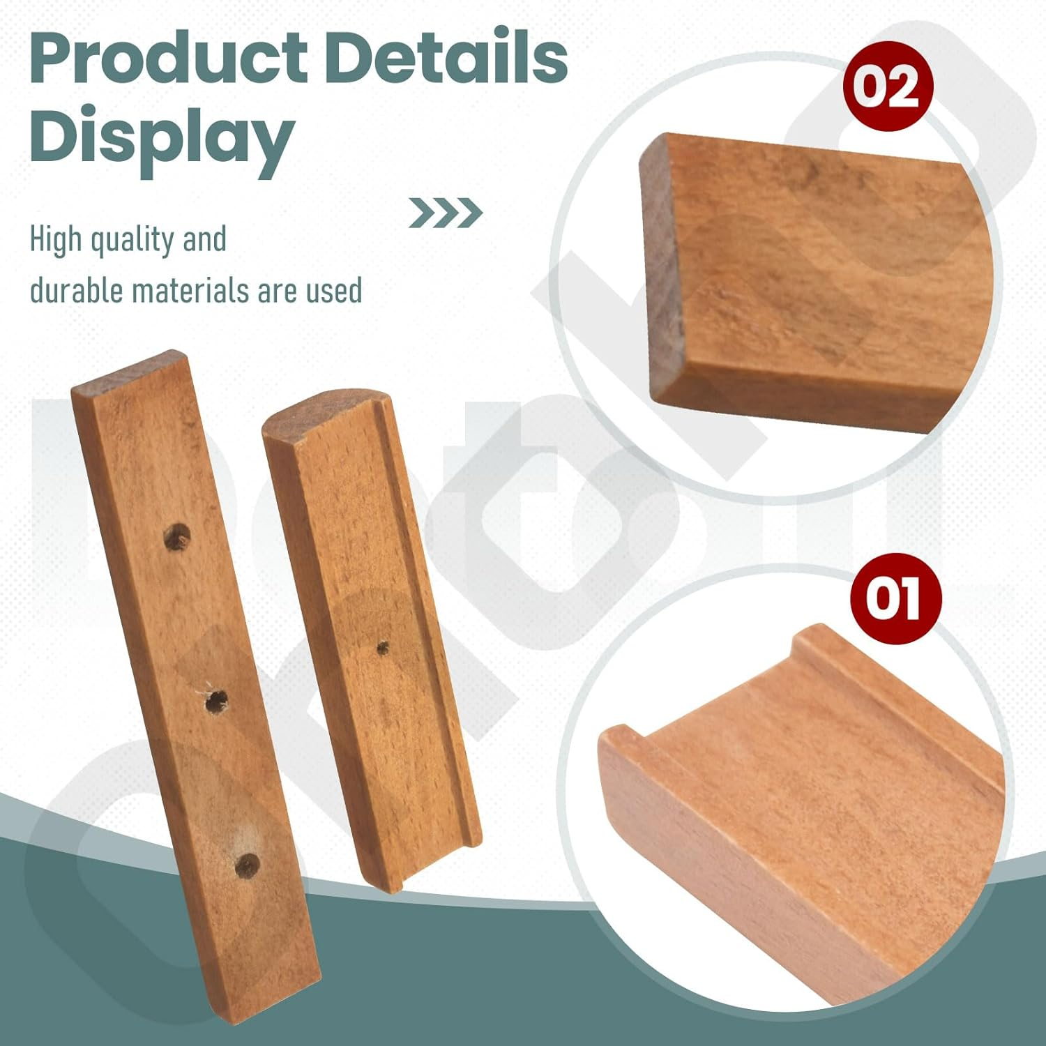 4 Pack Cherry Wood Replacement Handle for Weber Charcoal Grill, Fits 18.5" 22.5" with Mounting Screws image number 3