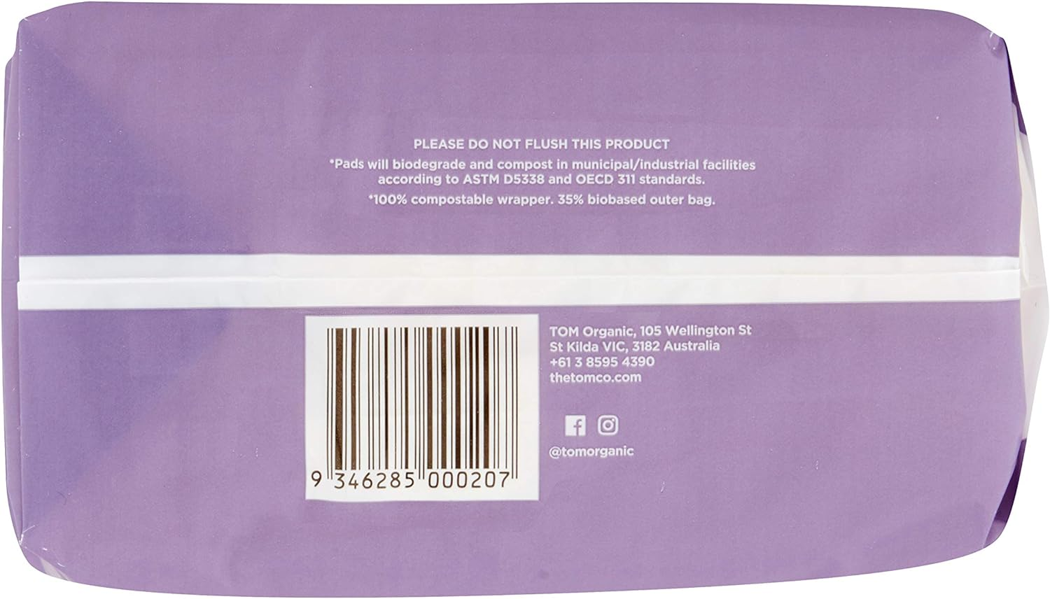 TOM Organic Overnight Pads, 8 Count image number 4