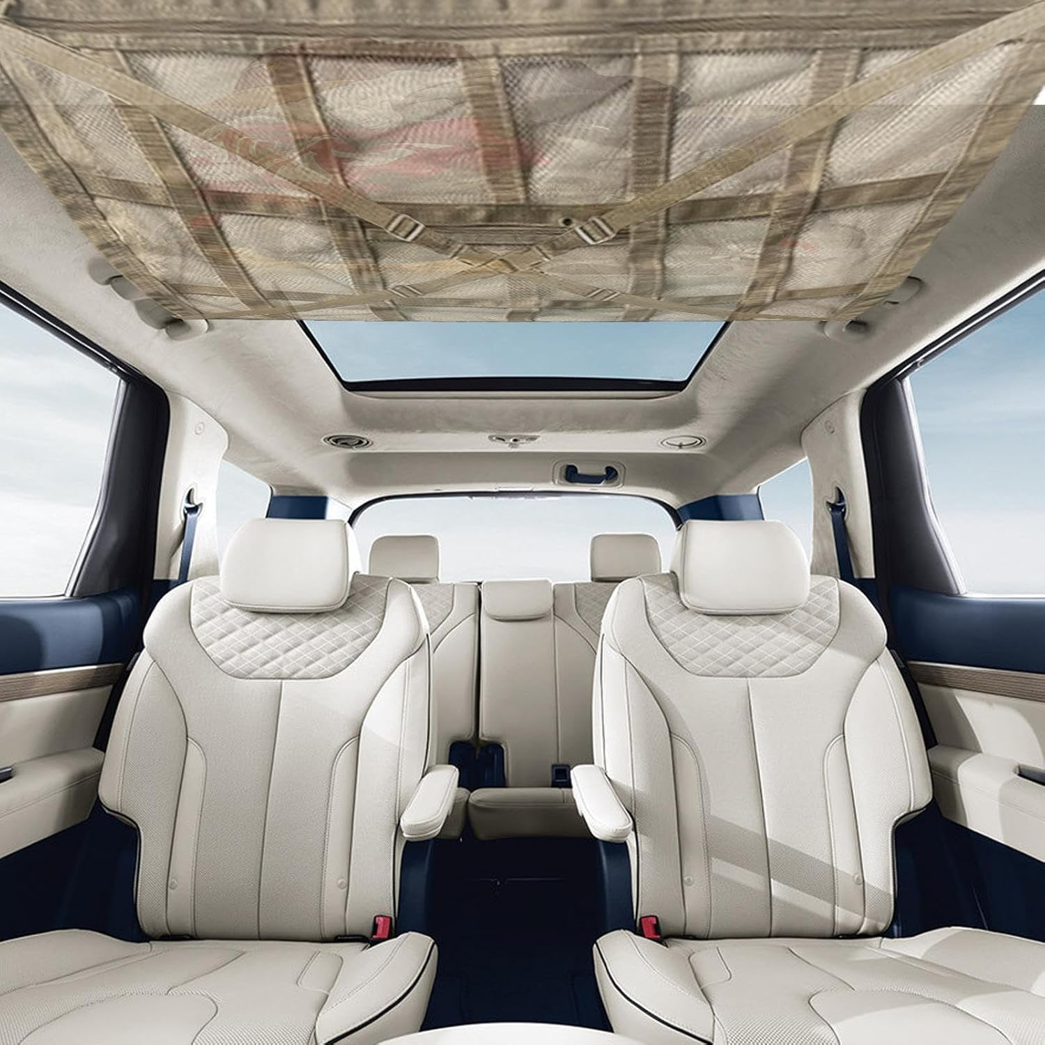 Car Ceiling Storage Net - Roof Organizer Cargo Net,Camping Large Capacity Roof Luggage Net Pocket for Car, RV, SUV Puchen image number 4