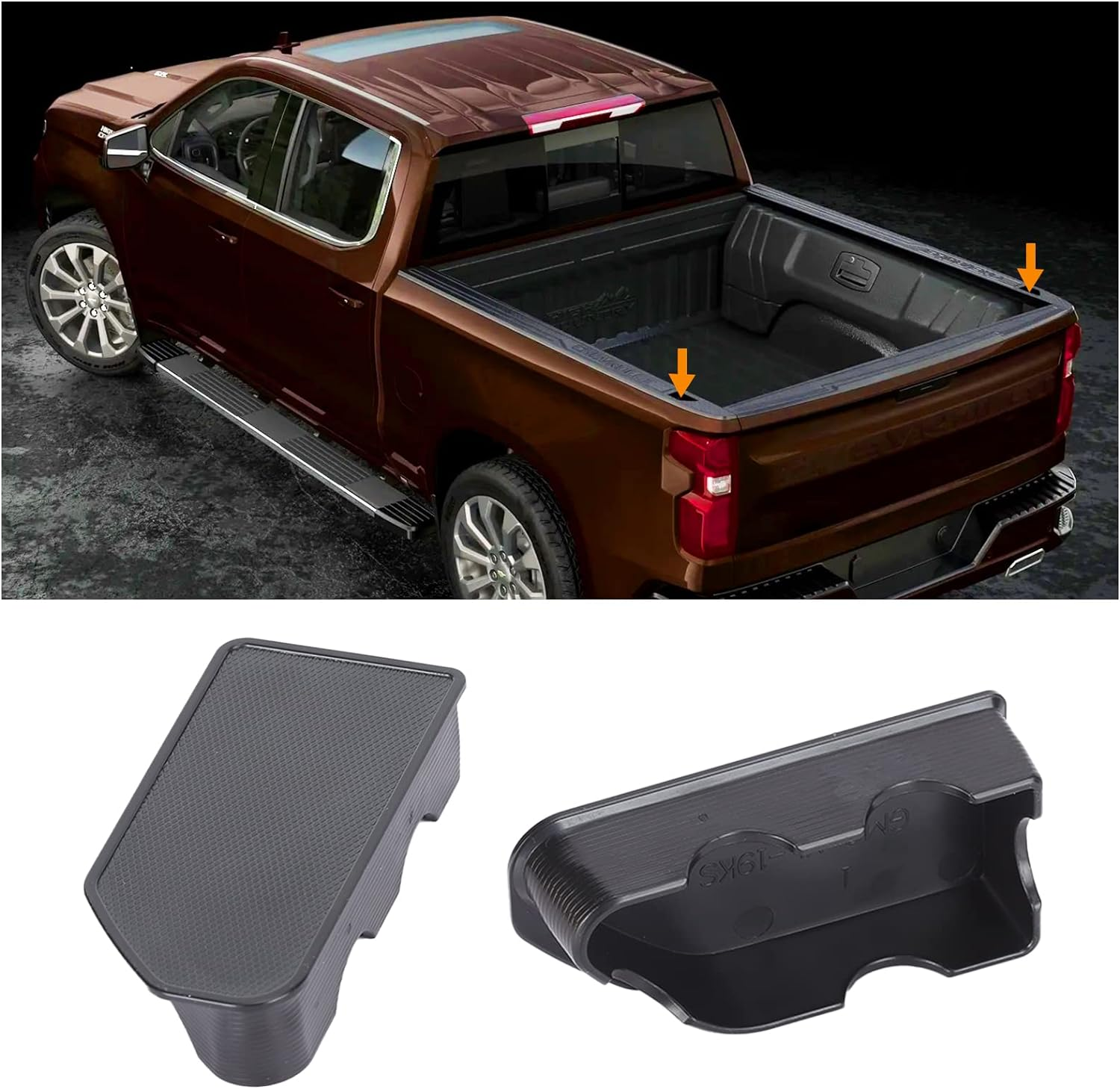 Bed Rail Stake Pocket Covers for GMC Sierra 1500/Chevy Silverado 1500 2019-2022 & Silverado/Sierra 2500/3500 HD 2020 2021 2022 Rear Truck Tonneau Covers Stake Holes Cap Plugs(2 Packs) image number 5