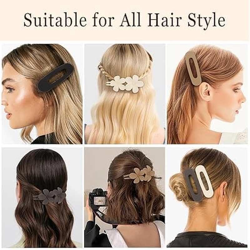 Flat Claw Clips Flower Hair Clips, 6Pcs Lay down Hair Claw Clip Flat Hair Clip,Flat Hair Clip Lay down Flower Hair Claw Clip,French Flat Hair Clip Lay Flat Claw Clip Flower Flat Hair Clip for Girls image number 2