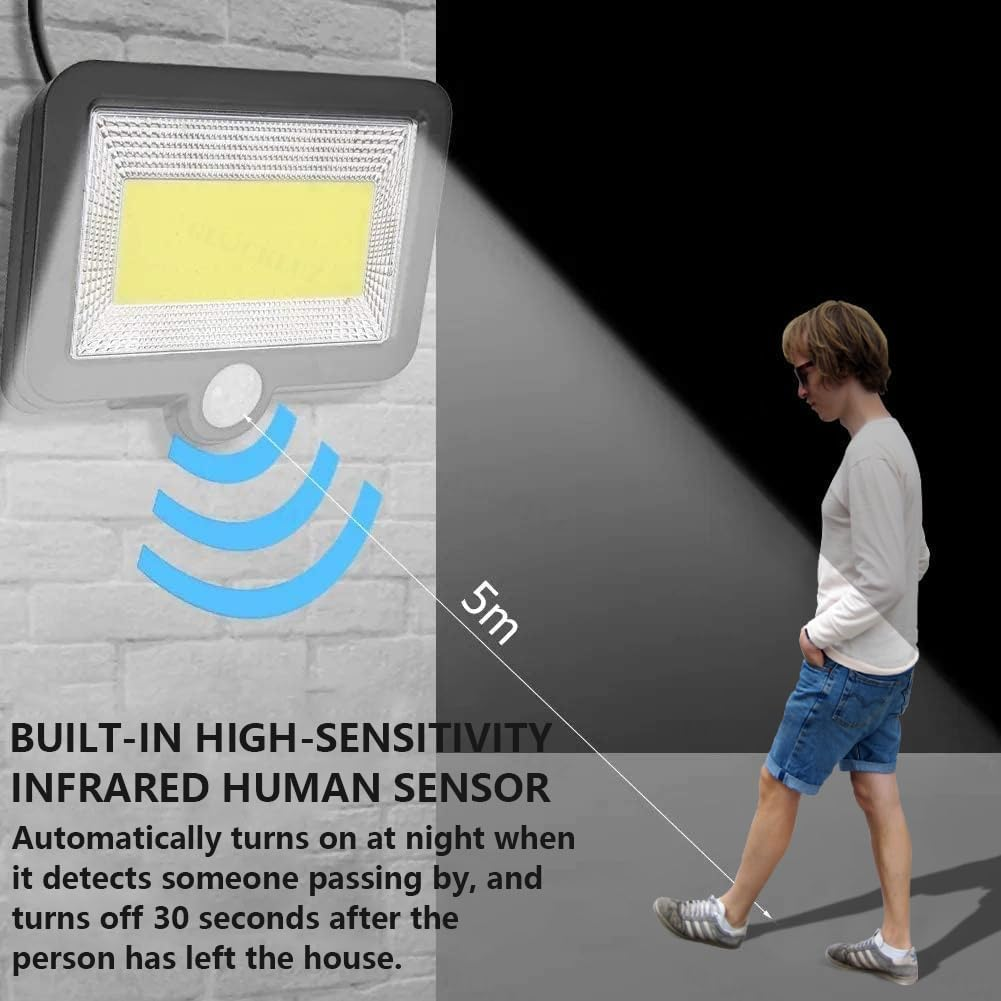 Solar Light Outdoor 200 LED, Rechargeable Split Solar Light, Weather-Resistant with Sensor, Adjustable Panel for Outdoor Use &ndash; Garden, Patio, and Terrace, Easy to Install and Use (2 Pack) image number 2