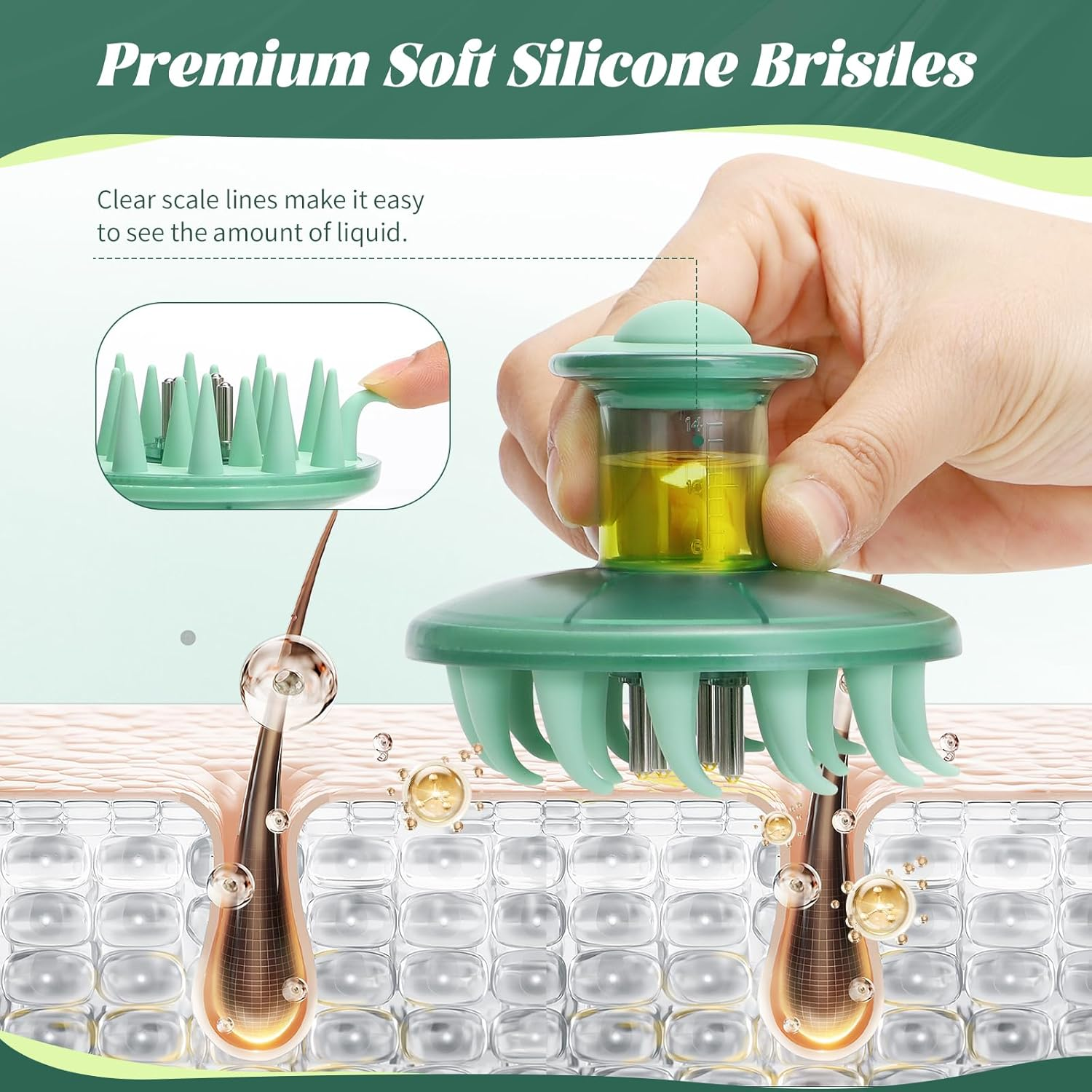 BEAUTLOHAS. Scalp Massager Applicator Comb Silicone Hair Oil & Serum Brush for Even Distribution &ndash; No Mess, Easy-To-Use Scalp Treatment Tool for All Hair Types image number 5