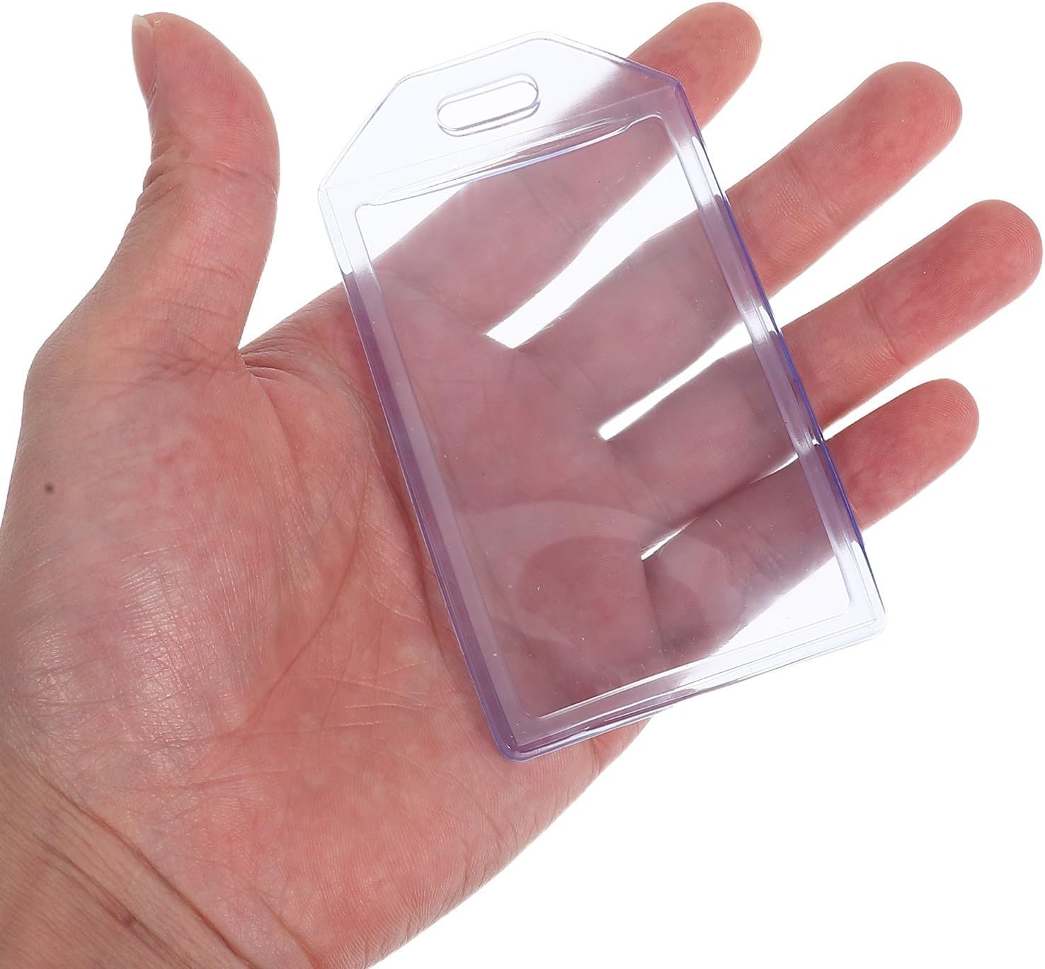 VINTORKY 10 Pcs Transparent PVC Card Holders Suitcase Name Tags Luggage Labels for Travel Work Badges School Bags Backpack Protection image number 5