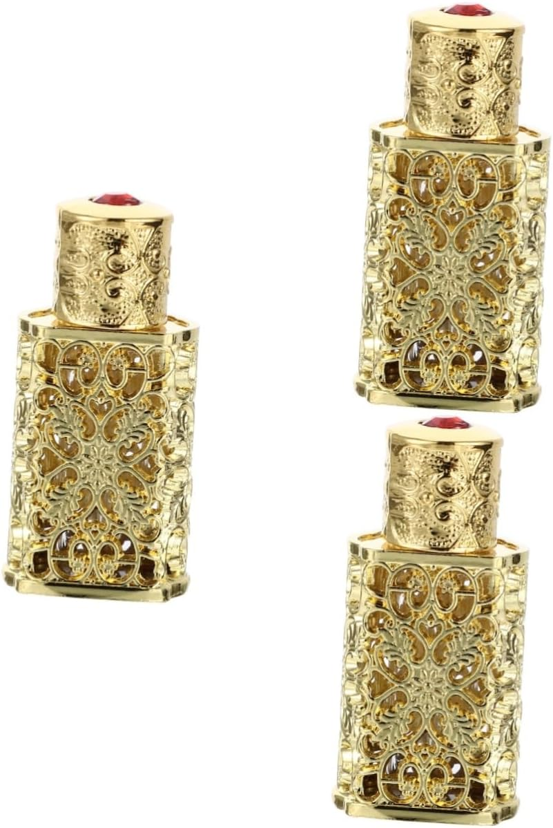 Hohopeti 3Pcs Essential Oil Bottle Perfume Travel Atomiser Leakproof Spray Bottle Metal Portable image number 6