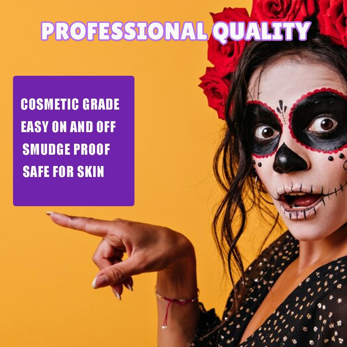 Professional Face Paint Kit, Bowitzki 12 Colors Non Toxic Hypoallergenic Water Based FDA Compliant Halloween Makeup Body Face Painting Colors image number 3