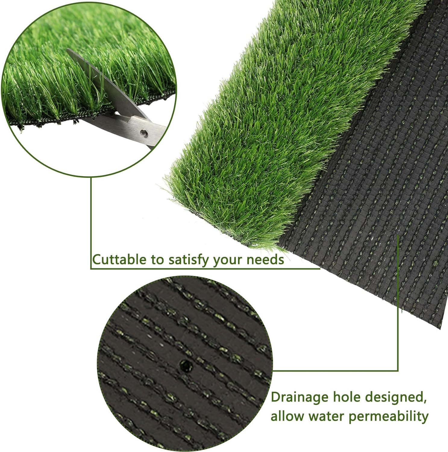 Famibay Outdoor Doormat Artificial Grass Door Mat Dirt Trapper Non Slip Synthetic Grass Astro Turf Door Mat Fake Grass Carpet for Entryway Balcony Patio Garden image number 2