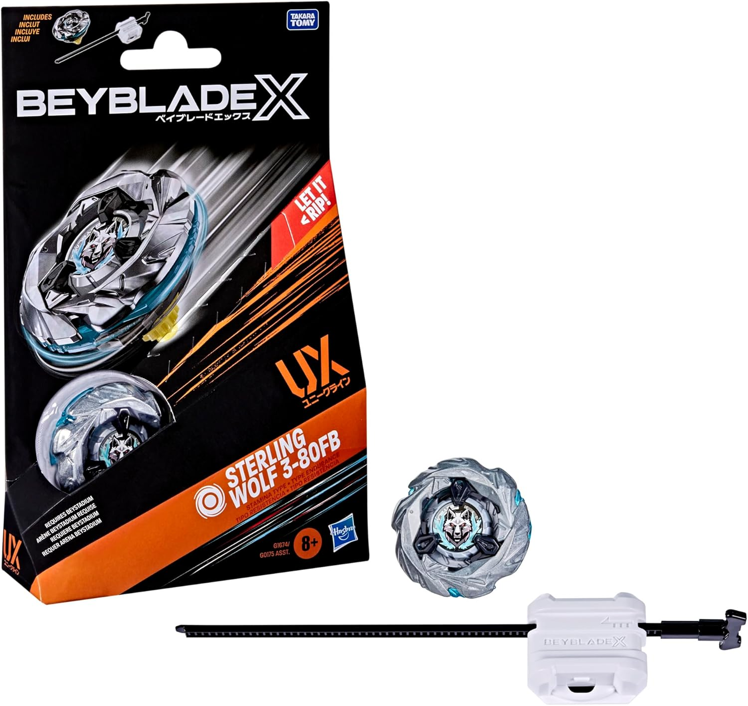 Hasbro Beyblade X Sterling Wolf 3-80FB UX Starter Pack Spinning Top and Starter Pack image number 3