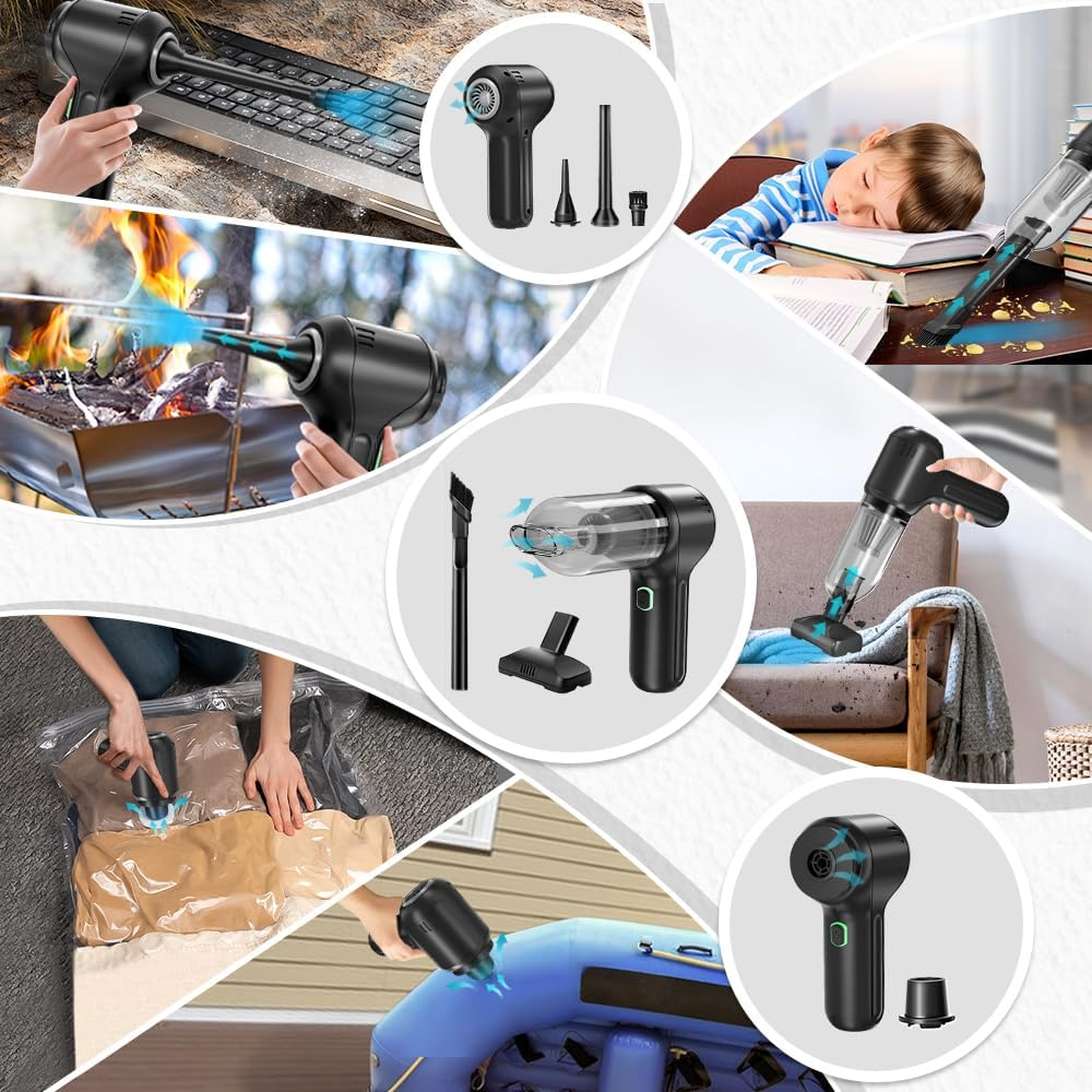Ekbas Car Vacuum High Power Scution 18000PA 3 in 1 Blower Brushless Motor Wireless Handheld Vacuum Cleaner,120W Lightweight Cordless Mini Vacuum Portable Vacuum for Car Pet Hair Men Women Home Office image number 6
