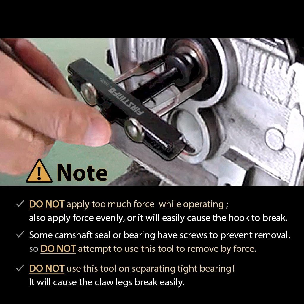 FIRSTINFO F3281C Crankshaft and Camshaft Seal Puller with 2 Pairs of Hooks (Pair of 118Mm + Pair of 73Mm) Set image number 4