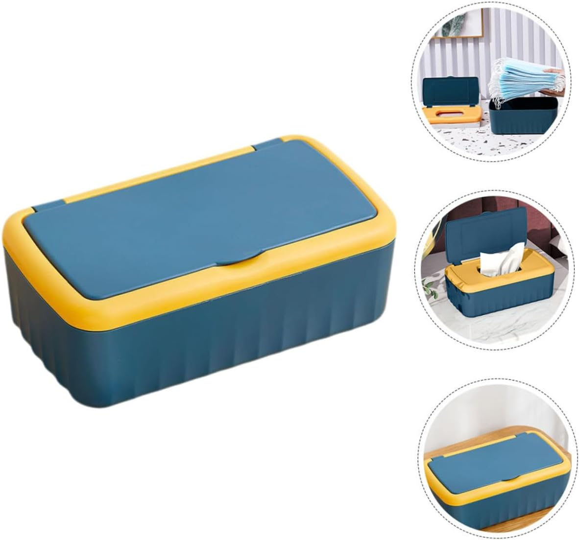 Amosfun Wet Tissue Box Large Capacity Wipes Dispenser Easy Pullout for Quick Access Humidity Retaining Multiuse for Living Rooms Offices image number 1