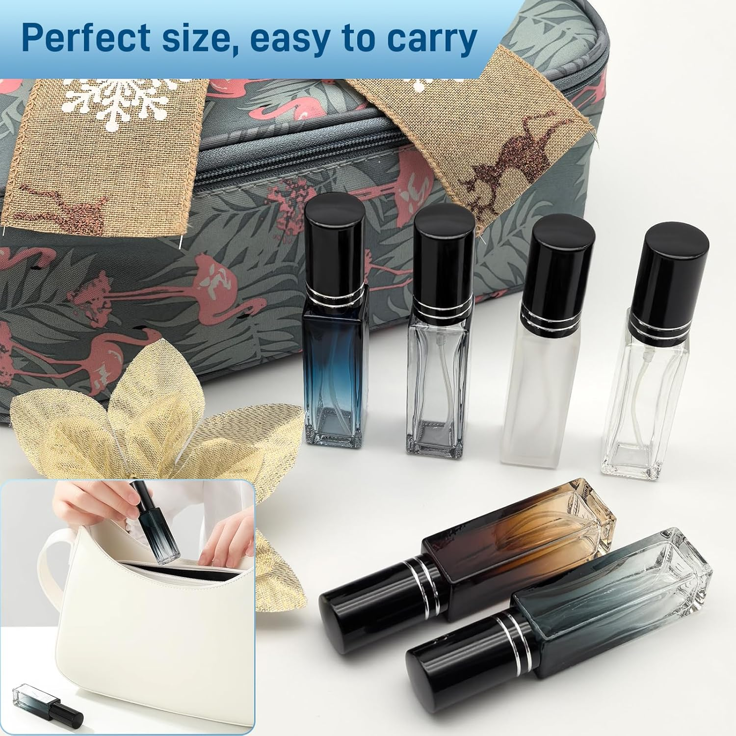 Qlyyea Perfume Atomiser for on the Go Pack of 3 20 Ml Perfume Refills, Perfume Atomiser Refillable for Walks, Travel and Going Out image number 4