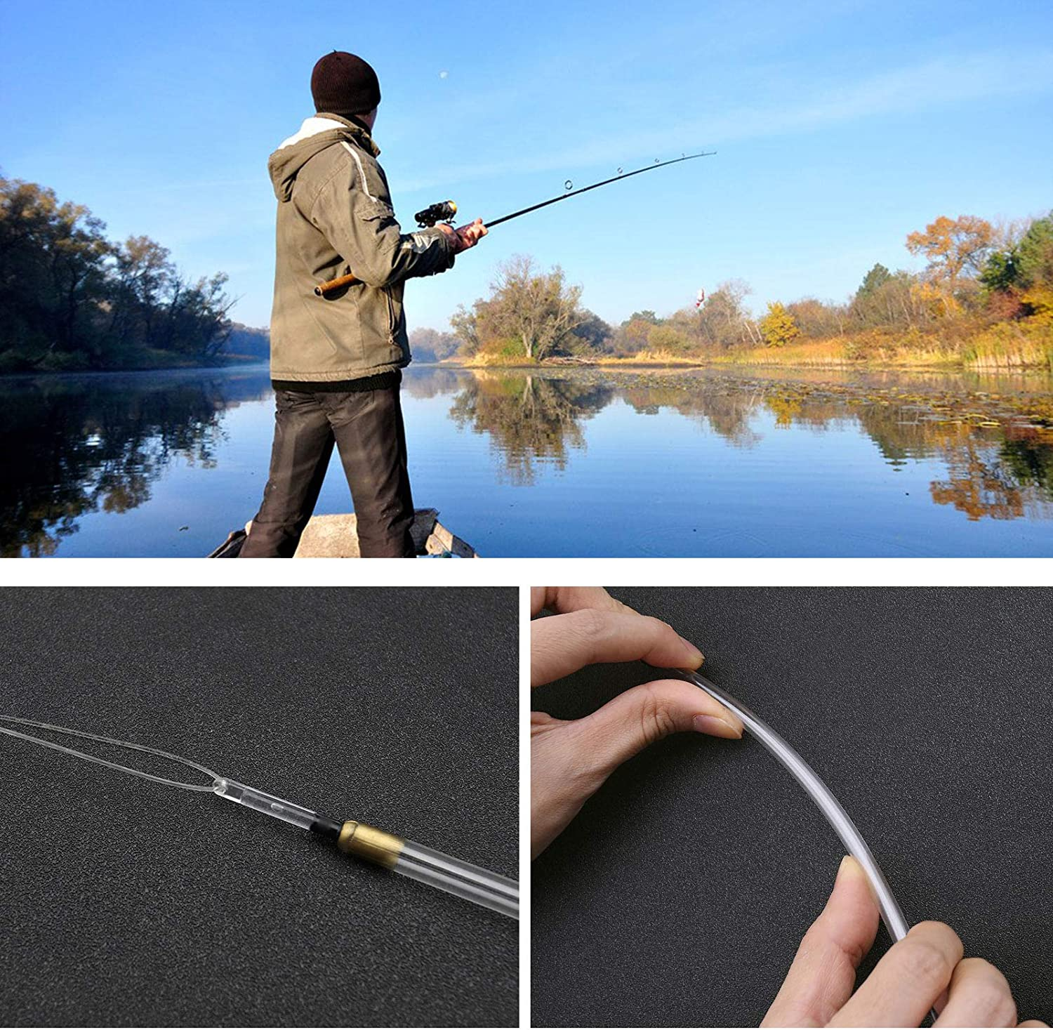 Emsea 20Pcs Fishing Tackle Clear Waggler Floats Kit 11-19Cm Plastic Hollow Fishing Floats image number 1